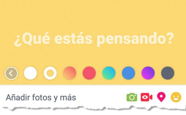 Facebook le pone color a tus estados