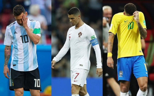 Neymar acompaña a Cristiano Ronaldo y Messi en el adiós prematuro del Mundial de Rusia 2018