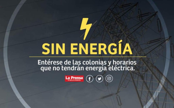 Suspensiones de energía programadas para mañana martes
