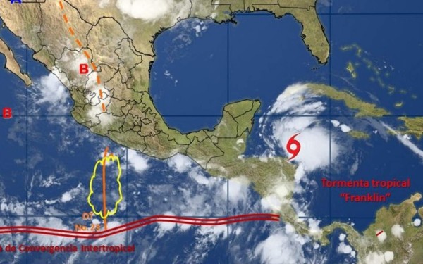 Tormenta Franklin se fortalece y se dirige a México