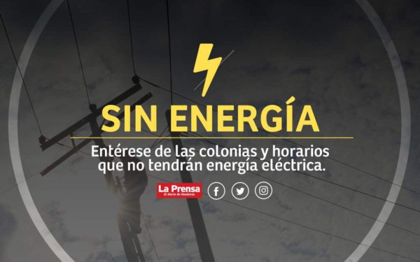 Suspensiones de energía programadas para mañana lunes