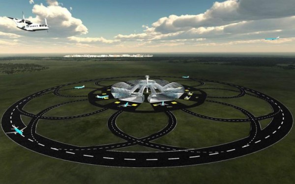 Aeropuertos circulares y sus pistas del futuro