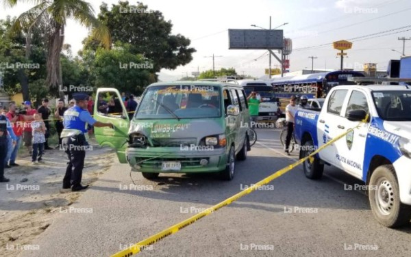 Acribillan a conductor de rapidito que antes de morir atropelló a motociclistas en San Pedro Sula