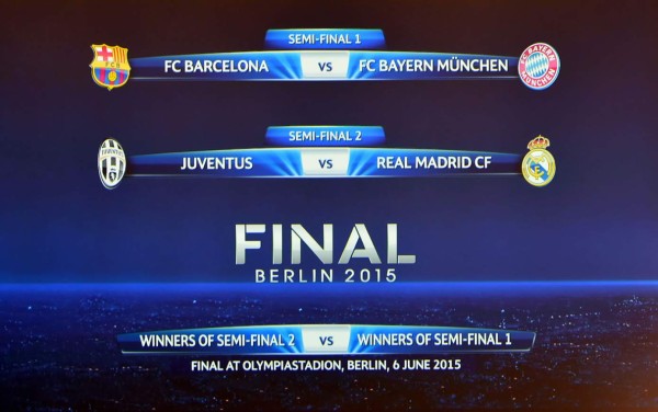 Barça-Bayern y Juventus-Real Madrid, semifinales de Champions League