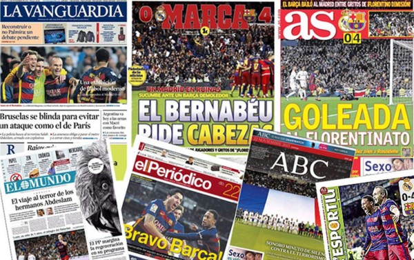 Prensa española se rinde ante la exhibición del Barcelona