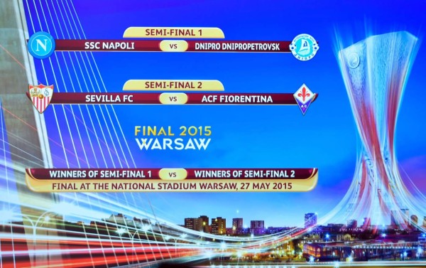 Sevilla-Fiorentina y Napoli-Dnipro, semifinales de Europa League