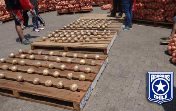 Decomisan cocaína 'disfrazada' de cebollas en Chile