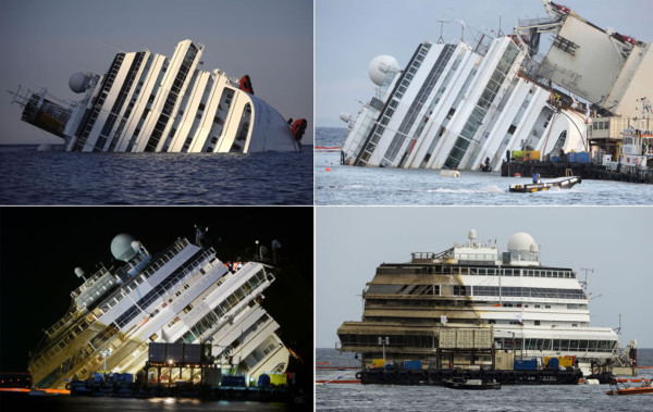 El Costa Concordia ya está enderezado y ¿ahora qué?