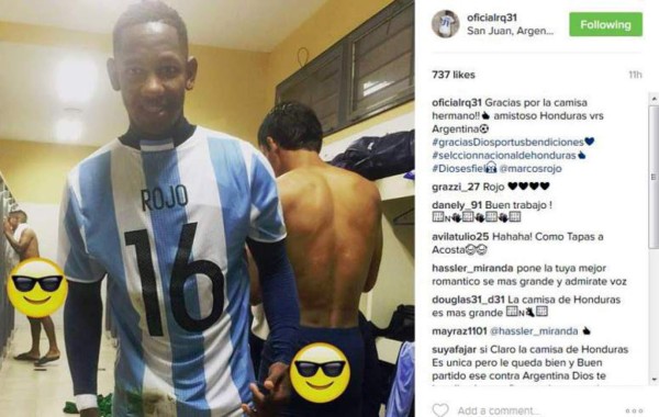 Quioto intercambió camiseta con Marcos Rojo