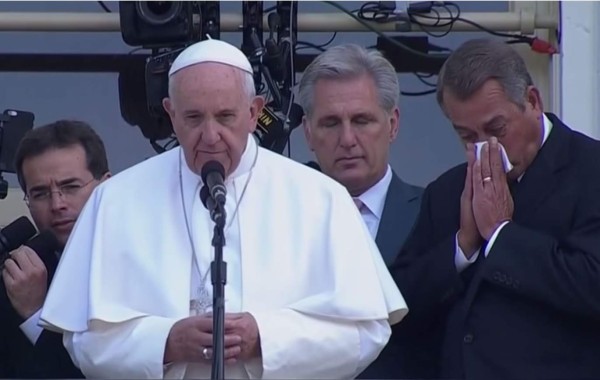 Discurso del Papa hace llorar a un 'duro' político estadounidense