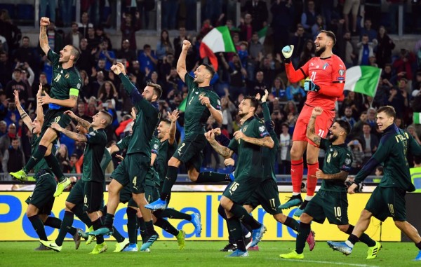 Italia logró su clasificación a la Eurocopa 2020 con la victoria sobre Grecia. Foto AFP