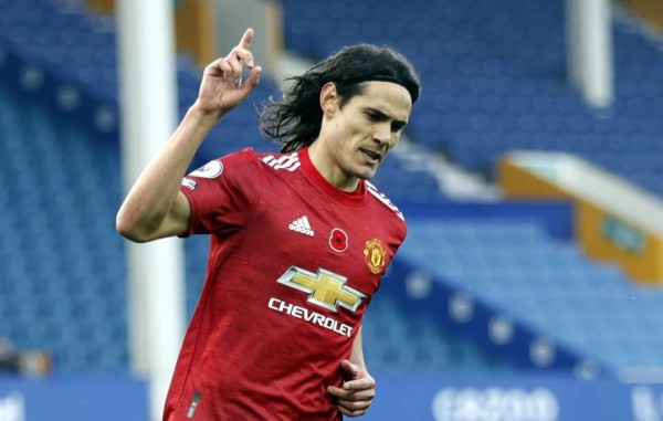 Edinson Cavani ya marcó su primer gol con el Manchester United. Foto EFE