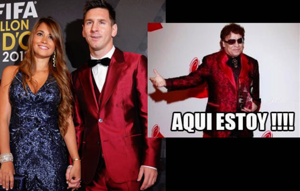 Los memes del traje rojo de Messi en el Balón de Oro