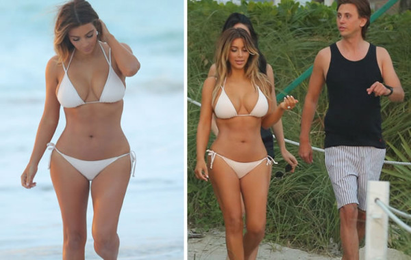 Kim Kardashian luce su nuevo cuerpo en bikini