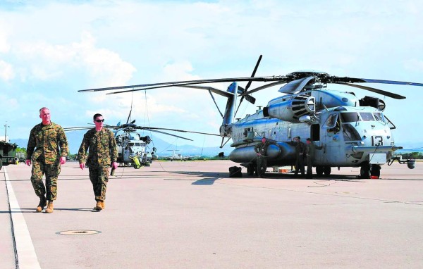 Grupo de marines de EUA llega a la base de Palmerola