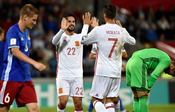España receta una paliza a Liechtenstein y tiene un pie en el Mundial de Rusia 2018