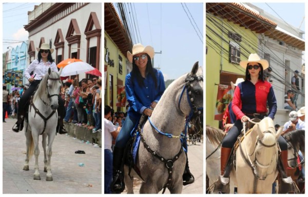 Bellas mujeres engalanan desfile hípico en Santa Rosa de Copán