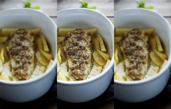 Filete de pescado con hierbas