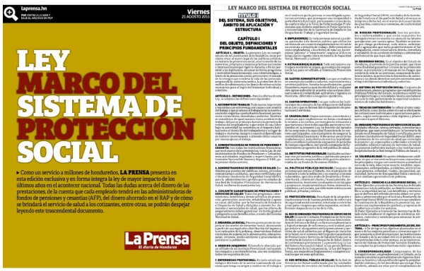 Descargue el documento completo de la Ley de Protección Social