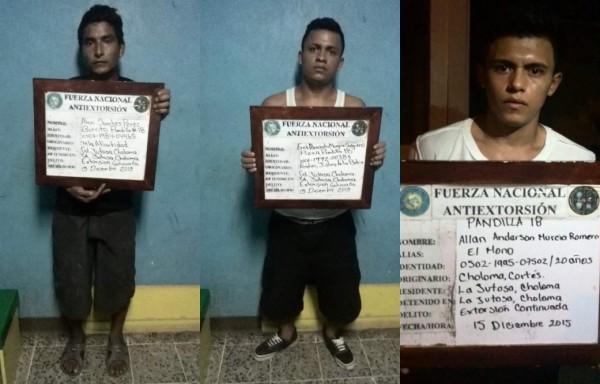 Capturan a tres supuestos pandilleros en San Pedro Sula