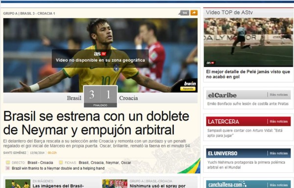 Prensa internacional: 'Brasil arrancó robando'