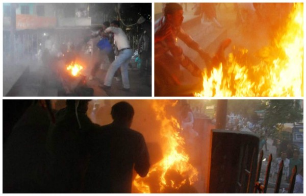 India: Un hombre se prende fuego y abraza a un político en un debate de TV