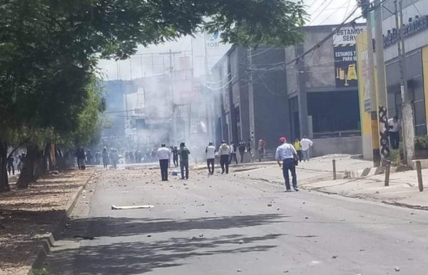 Marcha de seguidores de Libre termina en disturbio en Tegucigalpa
