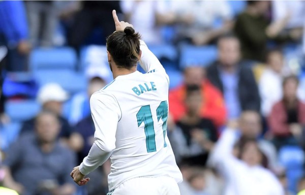 Gareth Bale celebrando su gol contra el Leganés.