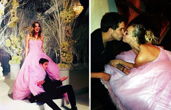 Kaley Cuoco se casó de rosa en Año Nuevo