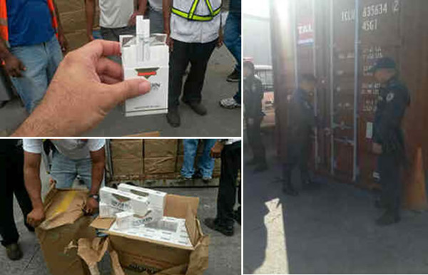 Decomisan contenedor con 1,000 cajas de cigarrillos prohibidos en Puerto Cortés