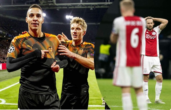 Valencia avanzó a octavos de final y echó al Ajax de la Champions League