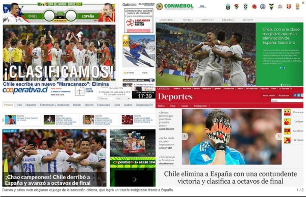 Prensa chilena eufórica: 'Chile escribe un nuevo Maracanazo'