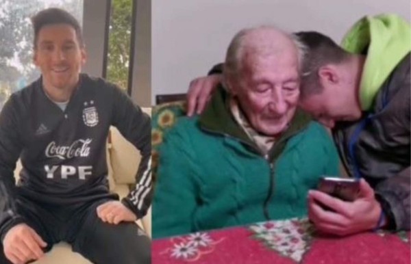 Video: Messi sorprende a señor de 100 años de edad y su reacción se vuelve viral