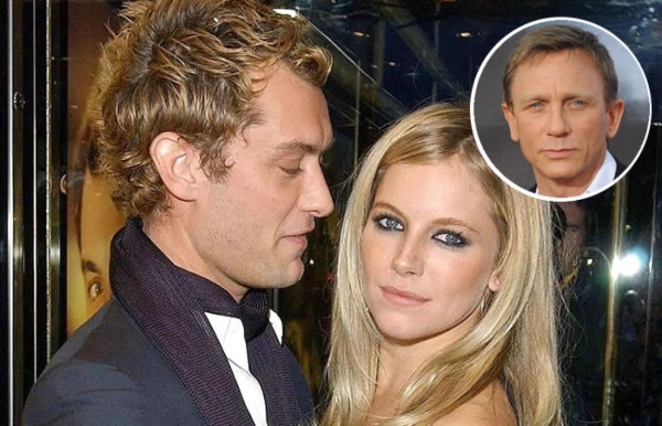 Familiar de Jude Law comprueba romance de Sienna Miller y Daniel Craig