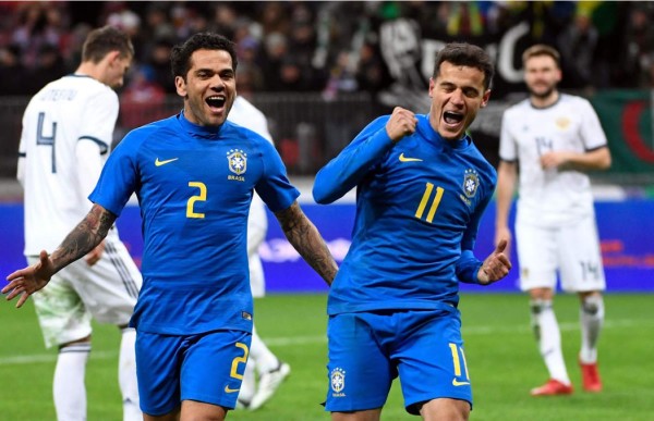 Brasil golea a Rusia en partido amistoso previo al Mundial