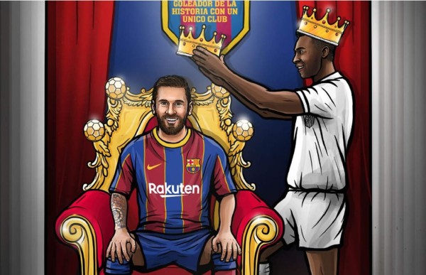 Messi iguala el récord histórico de Pelé de goles con un mismo club