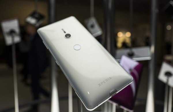 A Sony Xperia XZ3 smartphone is on display at the Sony stand during a preview day of the IFA, the world's leading trade show for consumer electronics and home appliances, in Berlin on August 30, 2018. / AFP PHOTO / John MACDOUGALL