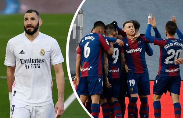 Real Madrid fue sorprendido por el Levante y se aleja más del título de la Liga Española