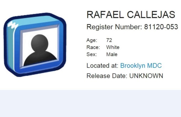 Callejas, el preso número 81120-053 de la cárcel federal de Brooklyn