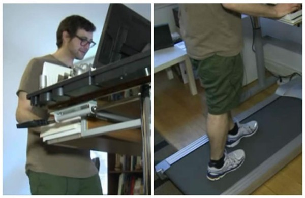 Diseñador trabaja de pie porque estar sentado dañó su salud