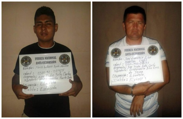 Capturan a dos supuestos extorsionadores en el norte de Honduras