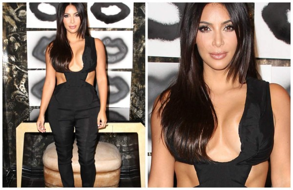 Kim Kardashian casi enseña sus pezones