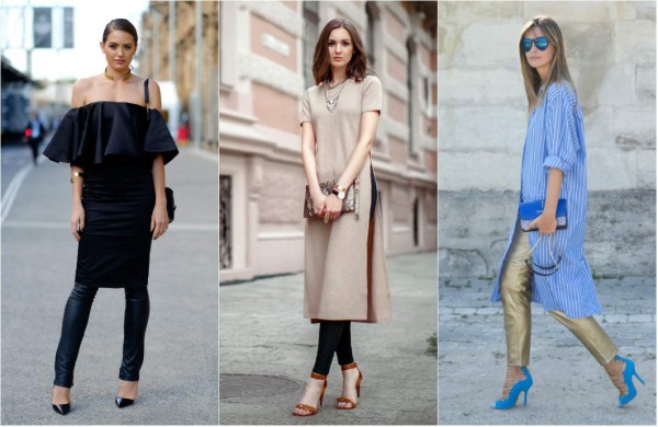 Ahora el vestido va sobre los pantalones