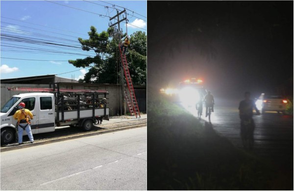 Vecinos del sector noroeste de San Pedro Sula se quejan por constantes apagones