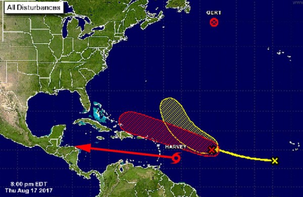 En vivo: Se forma tormenta tropical Harvey y se dirige a Honduras