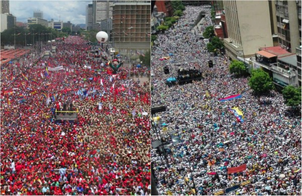 Opositores y chavistas miden fuerzas en Caracas