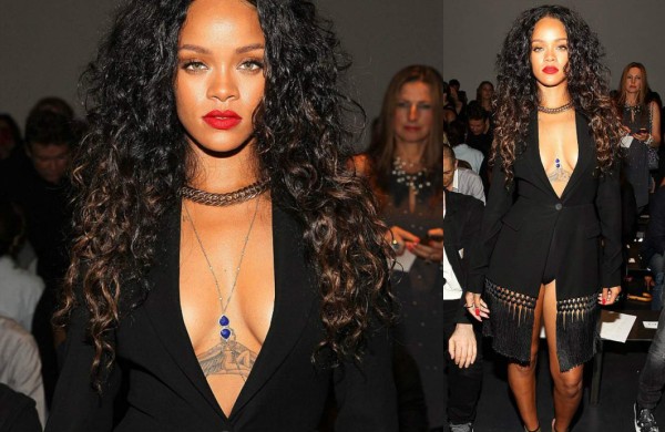 Rihanna sin pantalones en la Semana de la Moda de NY