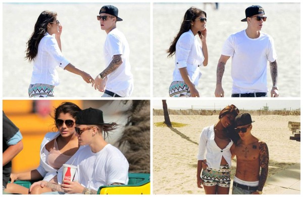 Justin Bieber pasea en la playa con nueva amiga