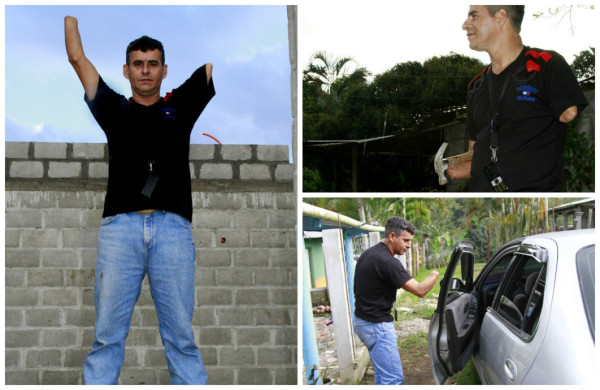 El constructor sin manos, un hondureño ejemplo de coraje