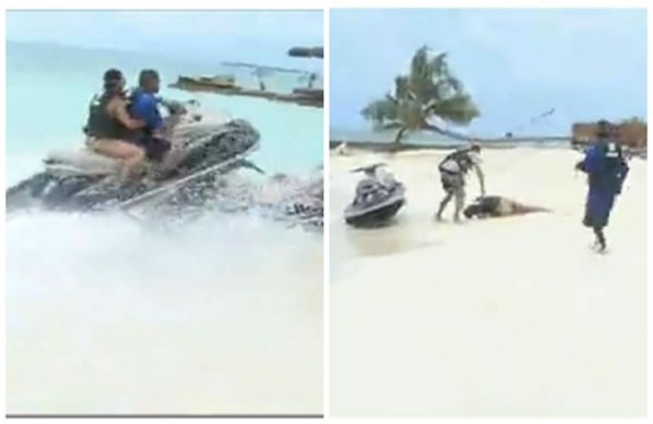 Video: Se salvan de milagro tras increíble accidente en motos de agua&nbsp;&nbsp;